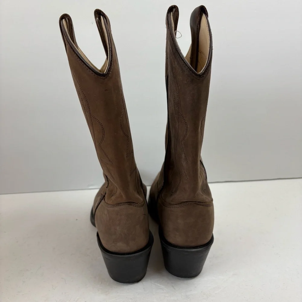 CODY JAMES BOYS' BROWN TAUPE WESTERN BOOTS Nubuck Leather B8151 4D